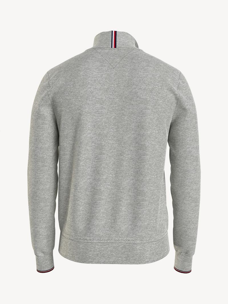 Férfi Tommy Hilfiger Essential tonal quarter-zip Pulóverek Szürke | HU 948QMA